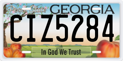 GA license plate CIZ5284