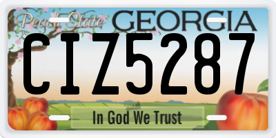 GA license plate CIZ5287