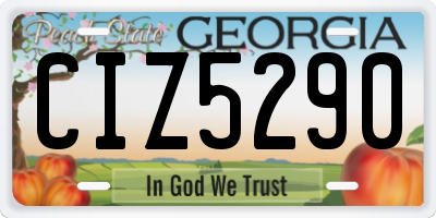 GA license plate CIZ5290