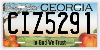 GA license plate CIZ5291