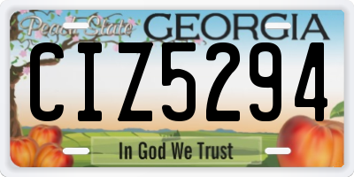 GA license plate CIZ5294
