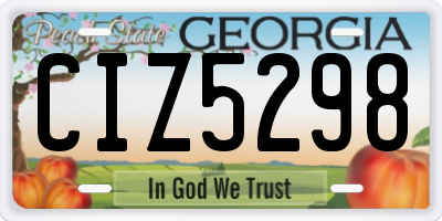 GA license plate CIZ5298