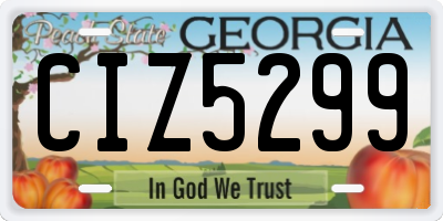 GA license plate CIZ5299