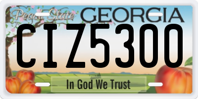 GA license plate CIZ5300