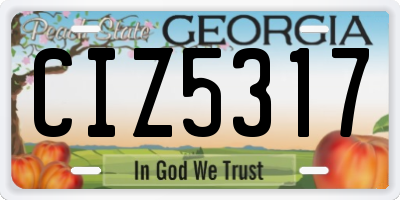 GA license plate CIZ5317