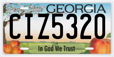 GA license plate CIZ5320