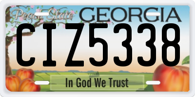 GA license plate CIZ5338