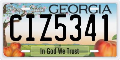GA license plate CIZ5341