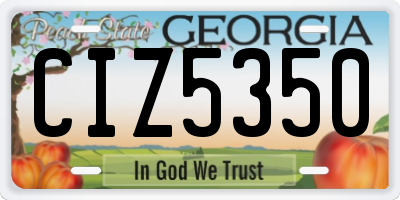 GA license plate CIZ5350