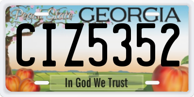 GA license plate CIZ5352