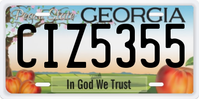GA license plate CIZ5355