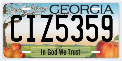GA license plate CIZ5359