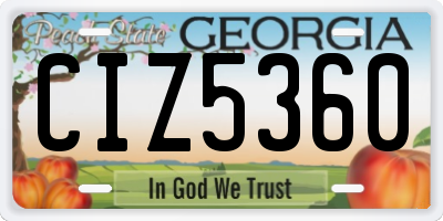 GA license plate CIZ5360