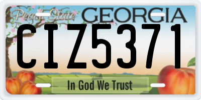 GA license plate CIZ5371