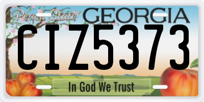 GA license plate CIZ5373
