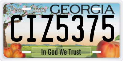 GA license plate CIZ5375