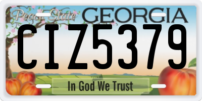 GA license plate CIZ5379