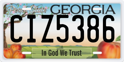 GA license plate CIZ5386