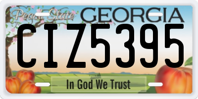 GA license plate CIZ5395
