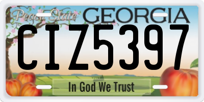 GA license plate CIZ5397