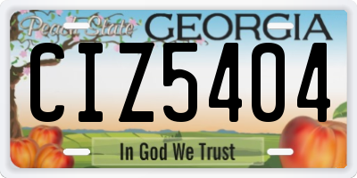 GA license plate CIZ5404