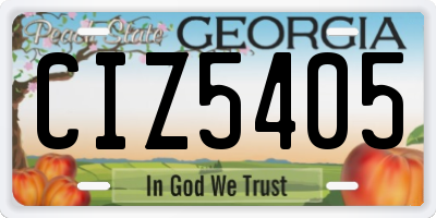GA license plate CIZ5405