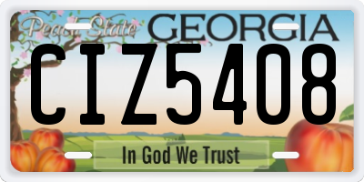 GA license plate CIZ5408