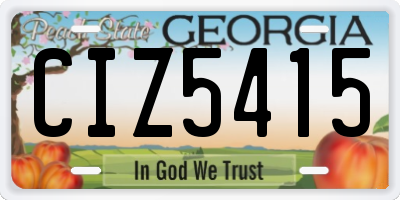 GA license plate CIZ5415