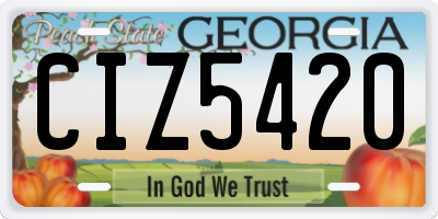 GA license plate CIZ5420