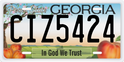 GA license plate CIZ5424