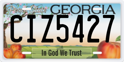 GA license plate CIZ5427