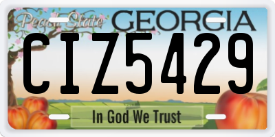 GA license plate CIZ5429