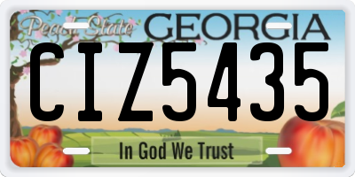 GA license plate CIZ5435