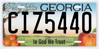 GA license plate CIZ5440