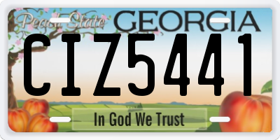 GA license plate CIZ5441
