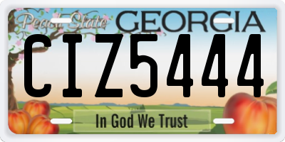 GA license plate CIZ5444