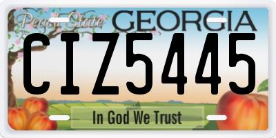 GA license plate CIZ5445