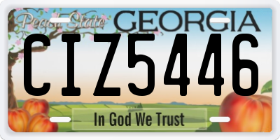 GA license plate CIZ5446