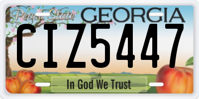 GA license plate CIZ5447