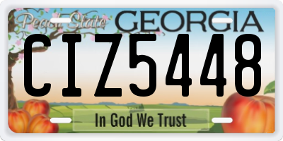 GA license plate CIZ5448