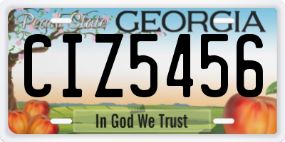 GA license plate CIZ5456