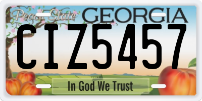 GA license plate CIZ5457