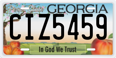 GA license plate CIZ5459