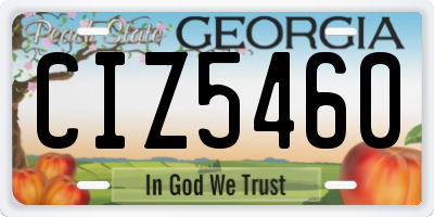 GA license plate CIZ5460