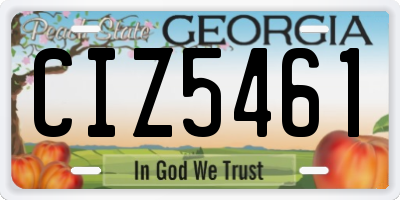 GA license plate CIZ5461
