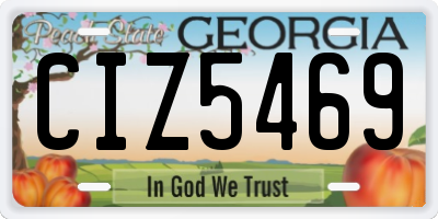 GA license plate CIZ5469