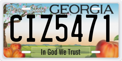 GA license plate CIZ5471