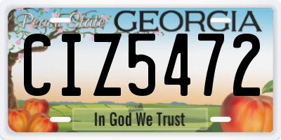 GA license plate CIZ5472