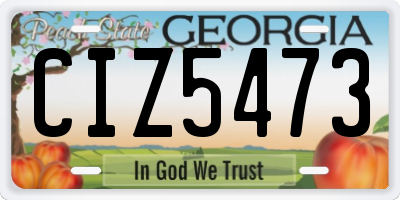 GA license plate CIZ5473
