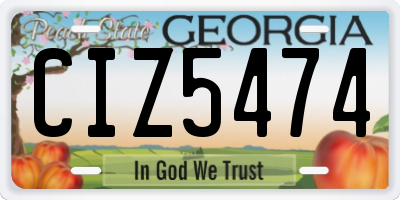GA license plate CIZ5474